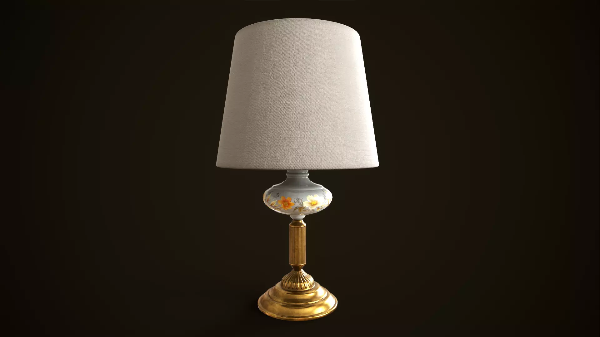 Vintage lamp Low-poly 3D model_0