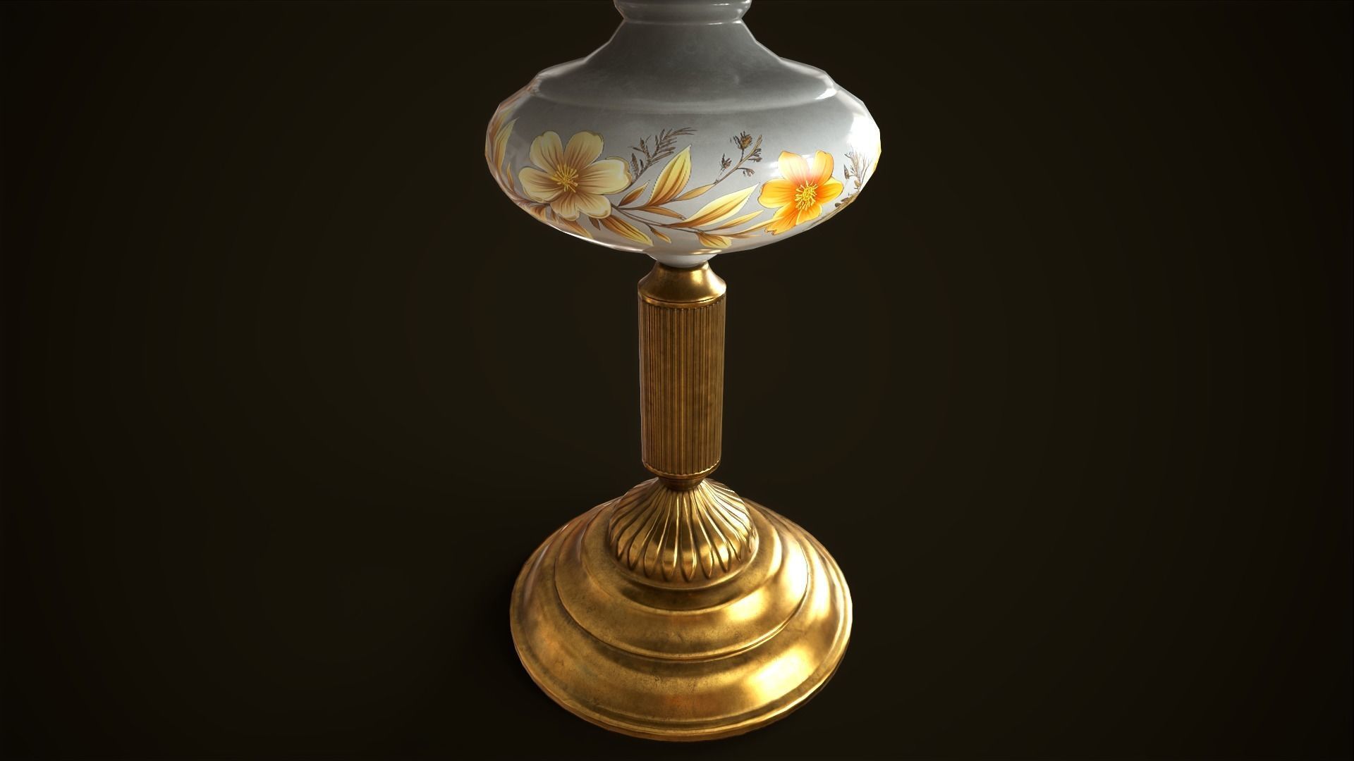 Vintage lamp Low-poly 3D model_6