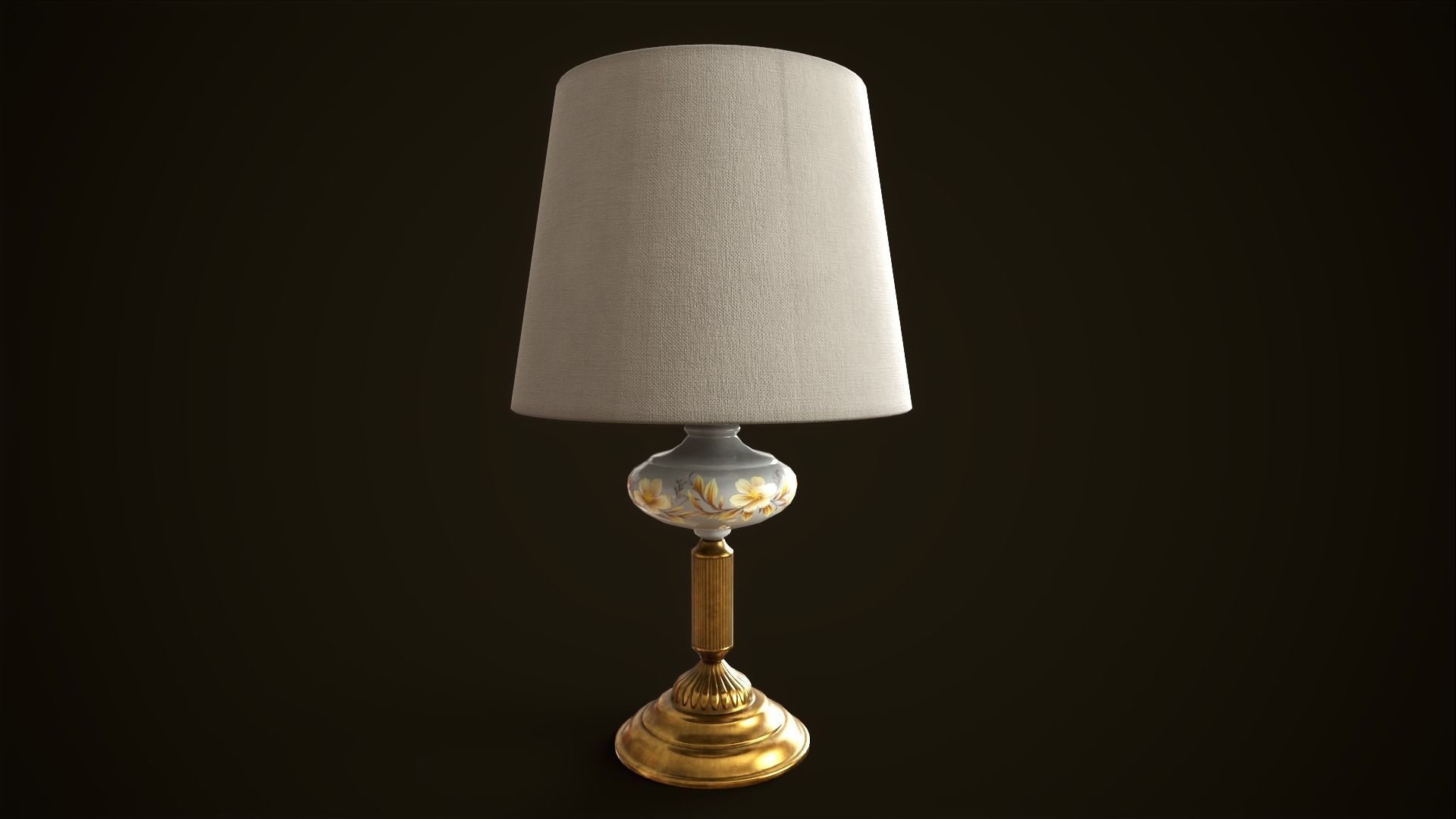 Vintage lamp Low-poly 3D model_3