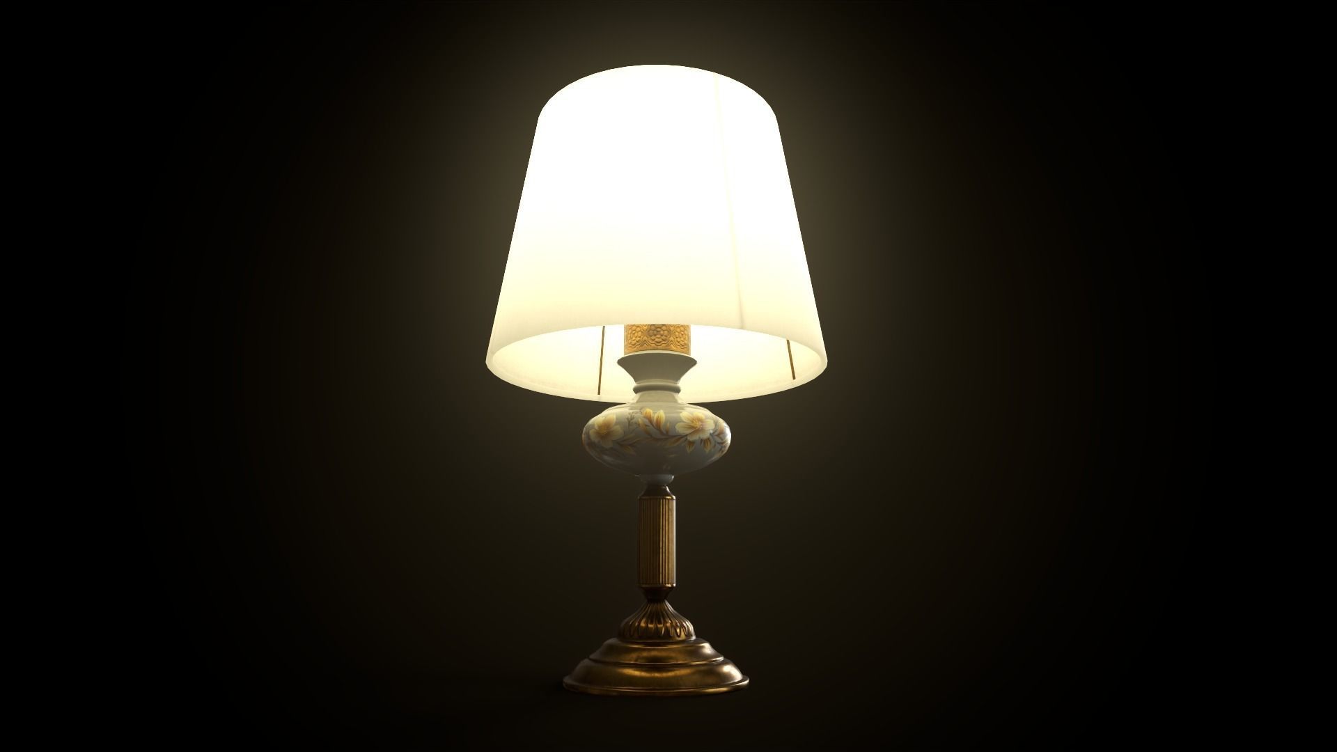 Vintage lamp Low-poly 3D model_2