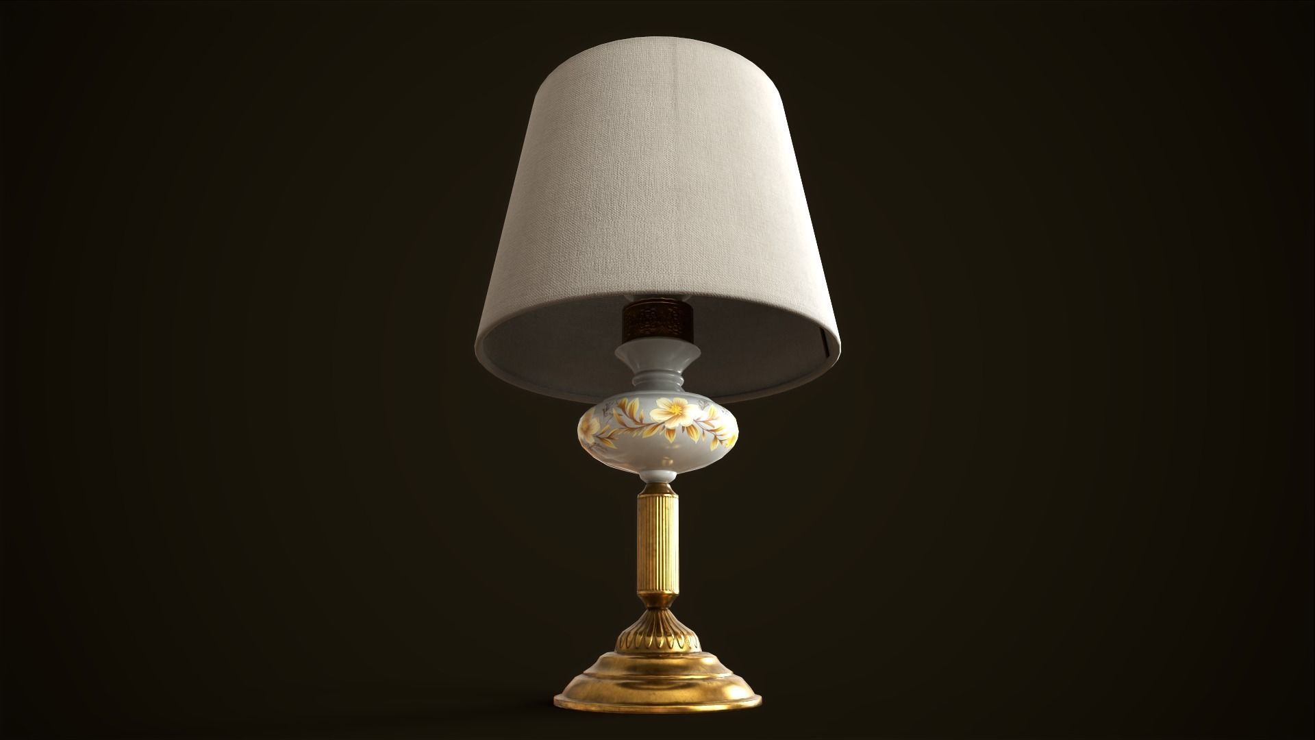 Vintage lamp Low-poly 3D model_4
