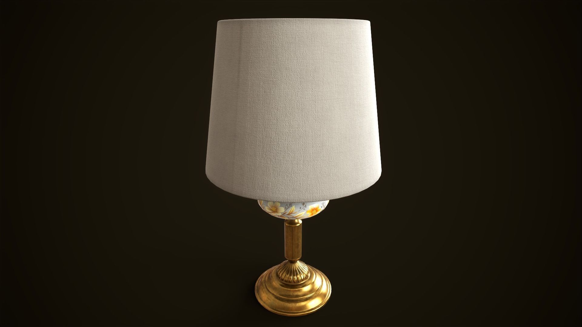 Vintage lamp Low-poly 3D model_13