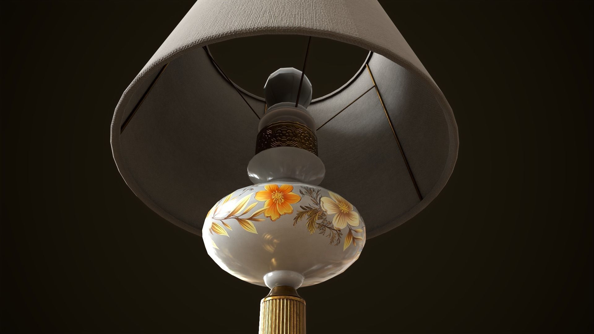 Vintage lamp Low-poly 3D model_8