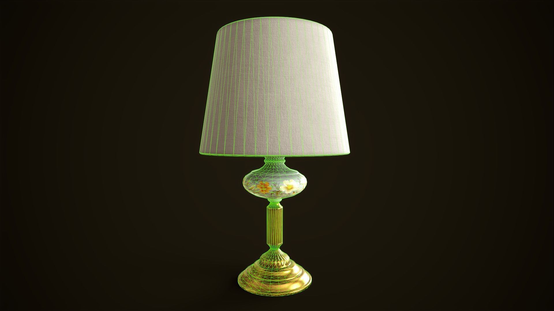 Vintage lamp Low-poly 3D model_9