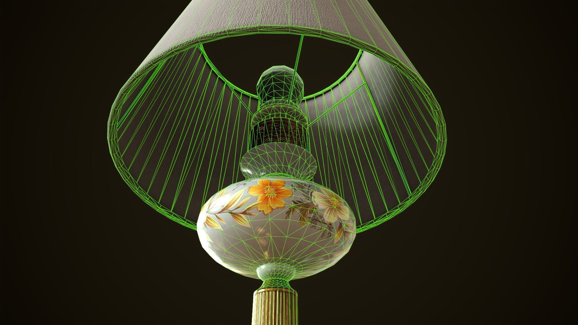 Vintage lamp Low-poly 3D model_11