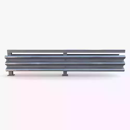 Tileable double sided traffic barrier guardrail V1 Low-poly 3D model