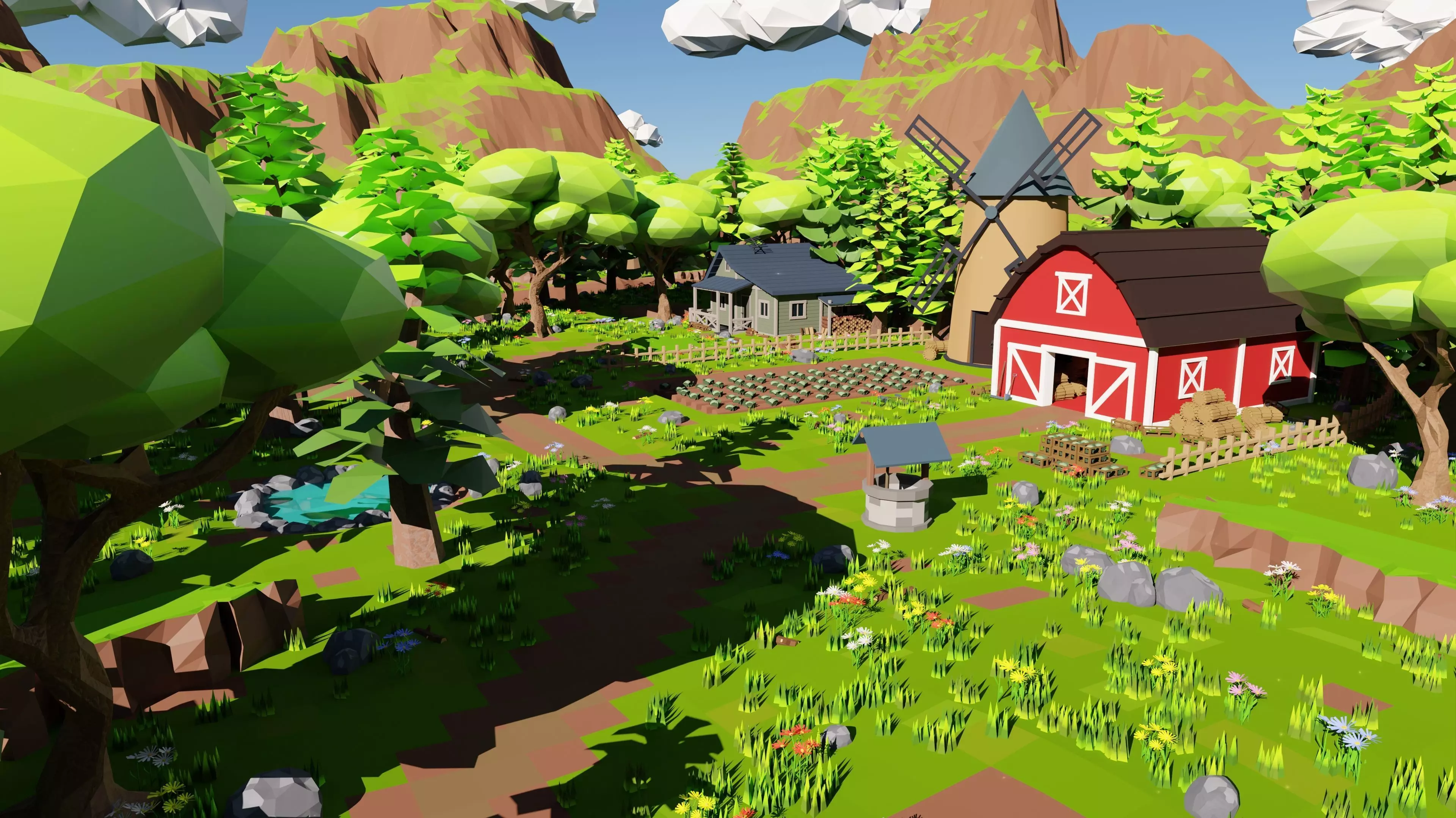 Farm Scene 3D model_0