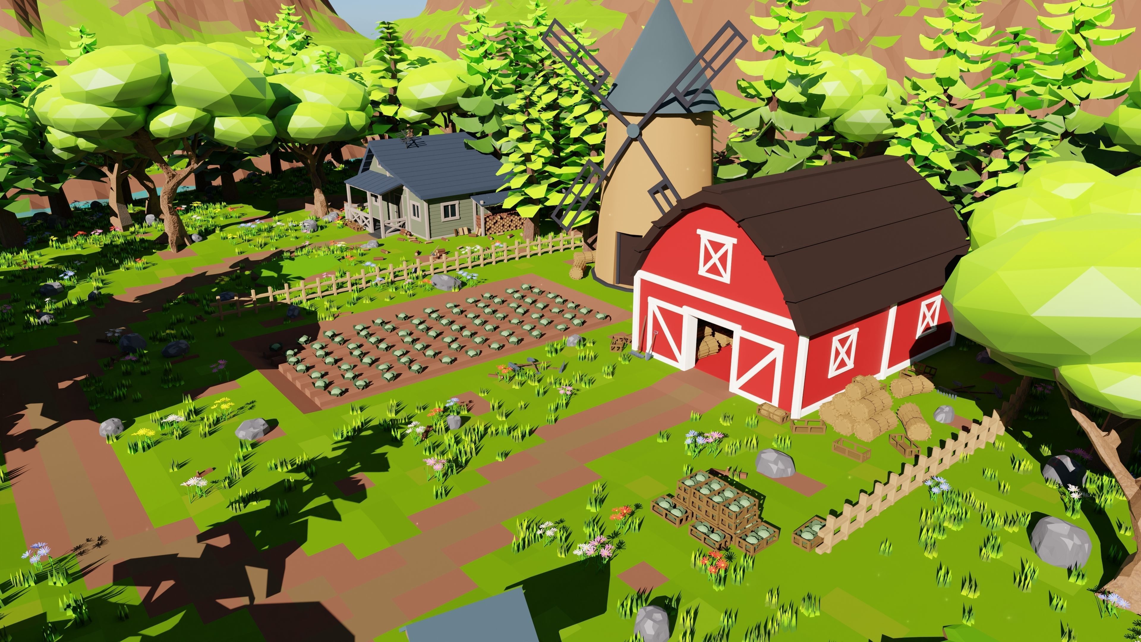 Farm Scene 3D model_1