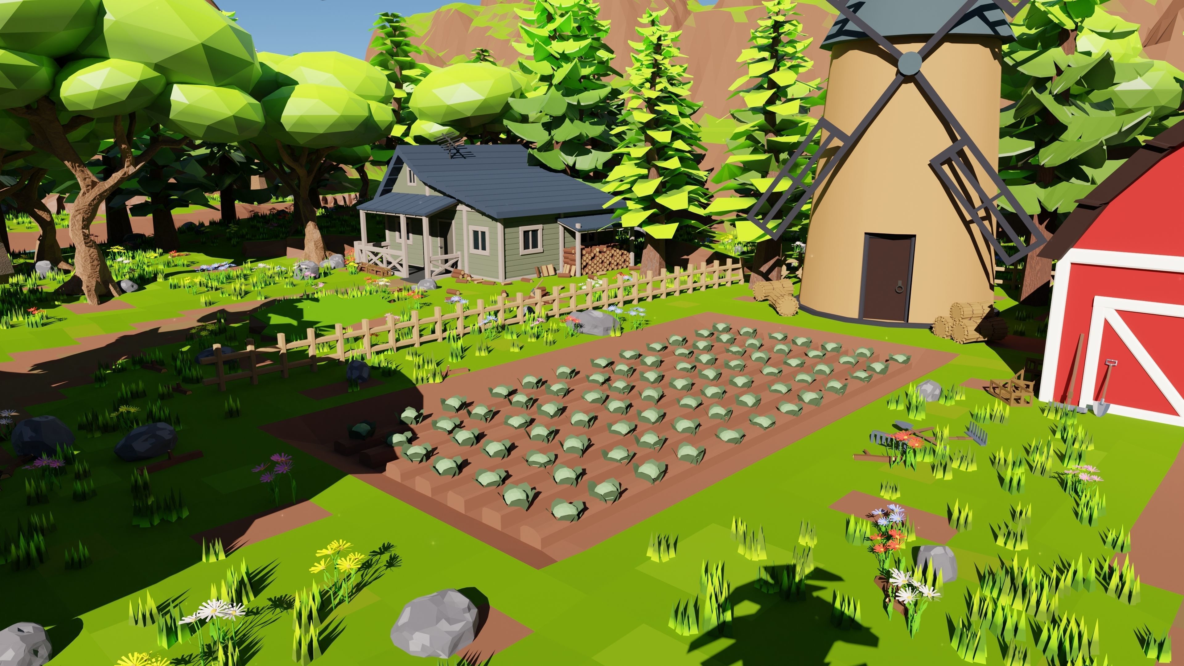 Farm Scene 3D model_6