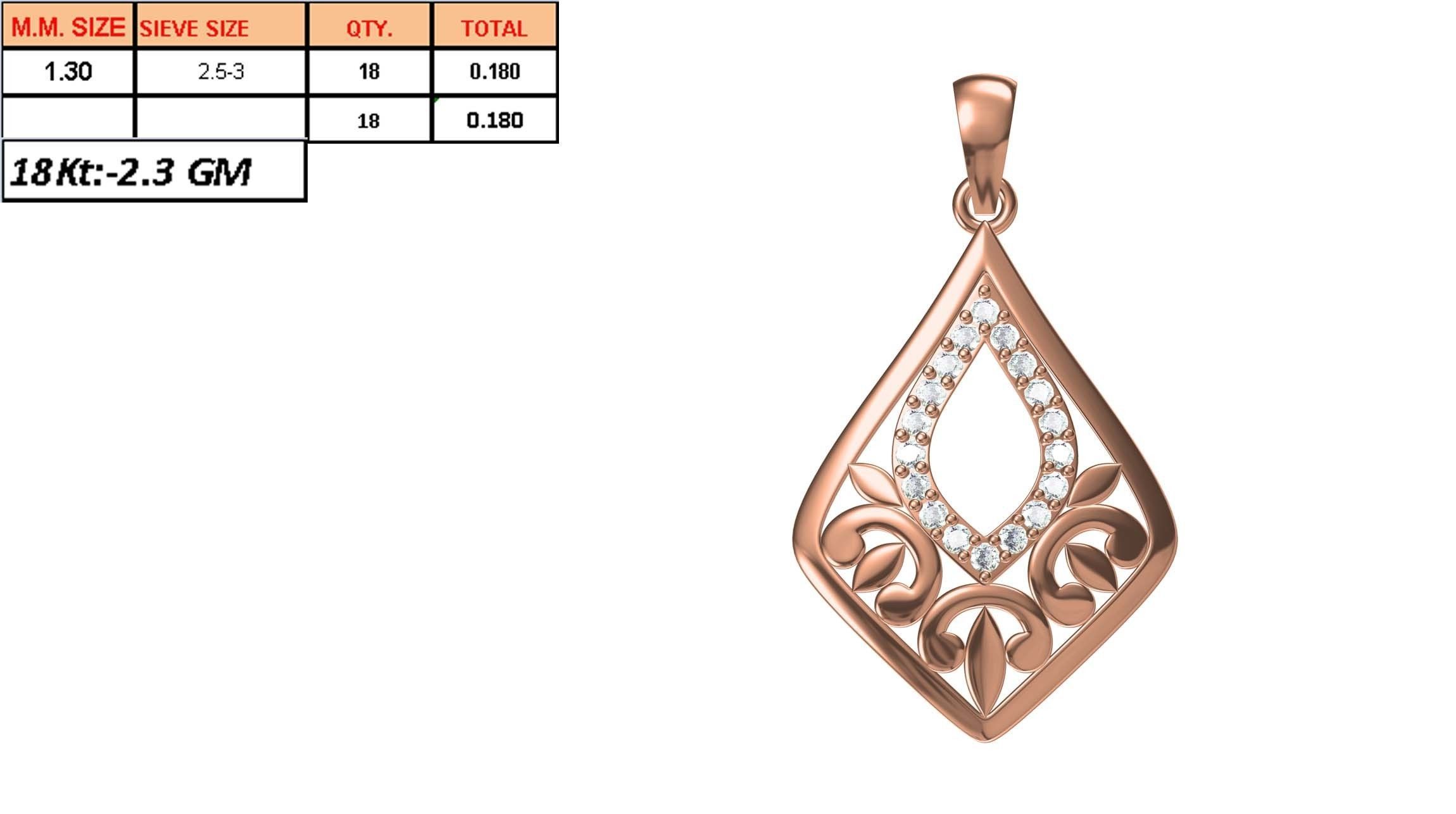 Women Unique Pendant STL JCD Details 3D print model_1