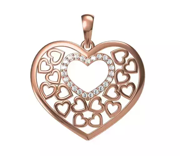 Women Unique Heart Pendant STL JCD Details 3D print model