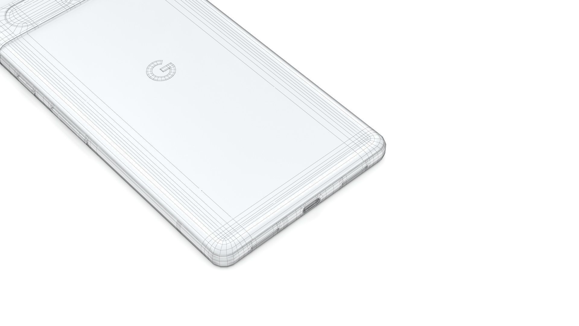 Google Pixel 7a Charcoal Low-poly 3D model_25