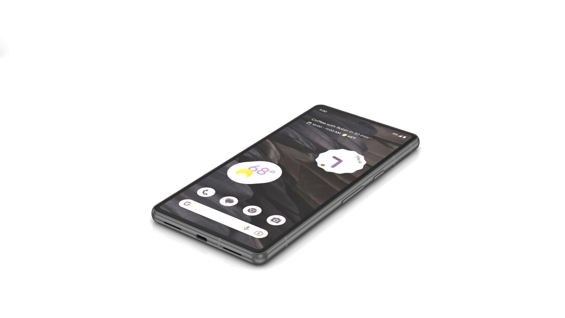 Google Pixel 7a Charcoal Low-poly 3D model_8