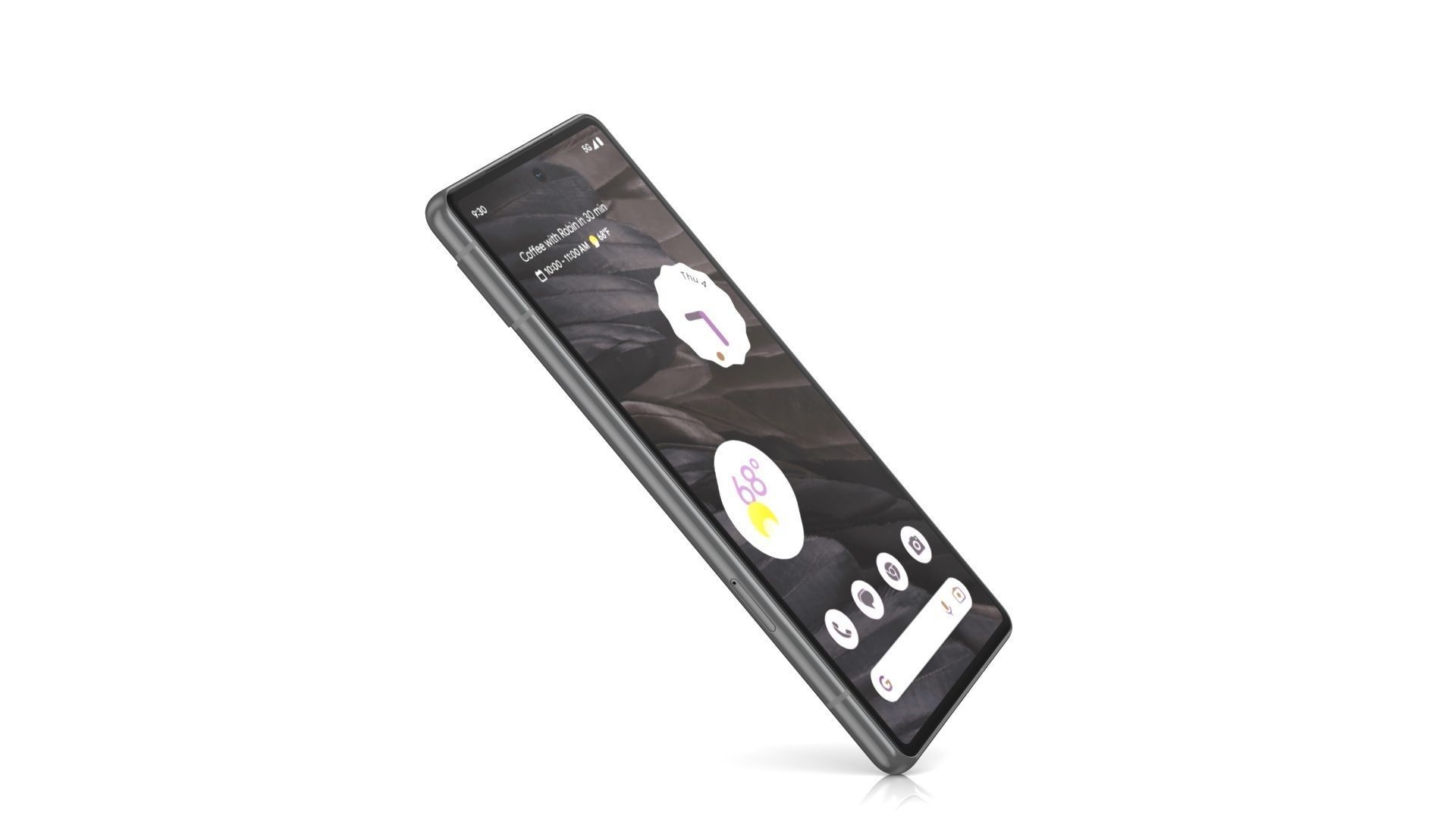 Google Pixel 7a Charcoal Low-poly 3D model_5