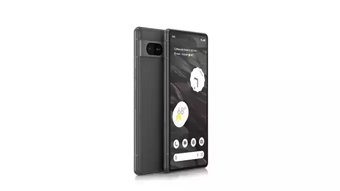 Google Pixel 7a Charcoal Low-poly 3D model