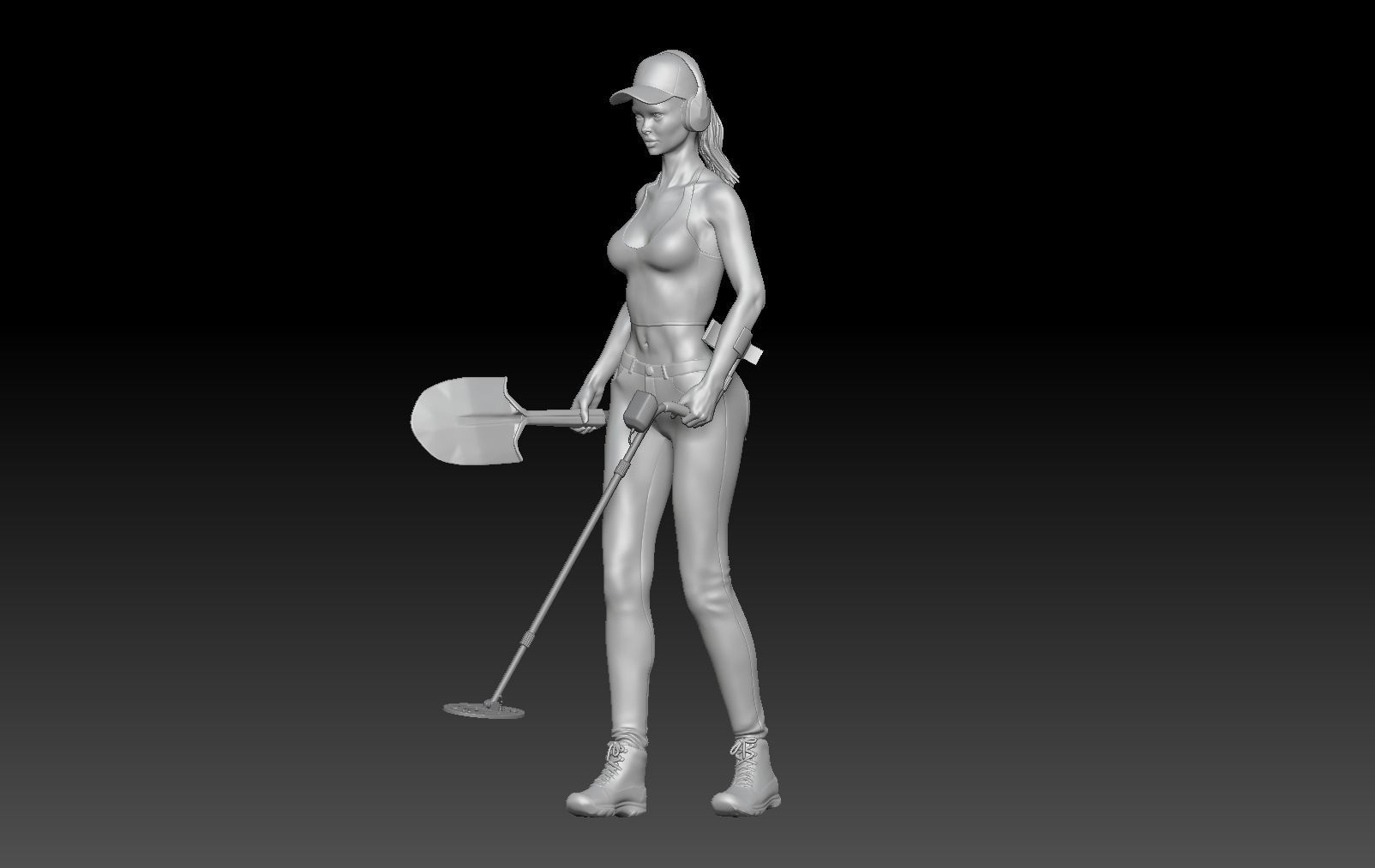 GIRL METAL DETECTOR 2 3D print model_1