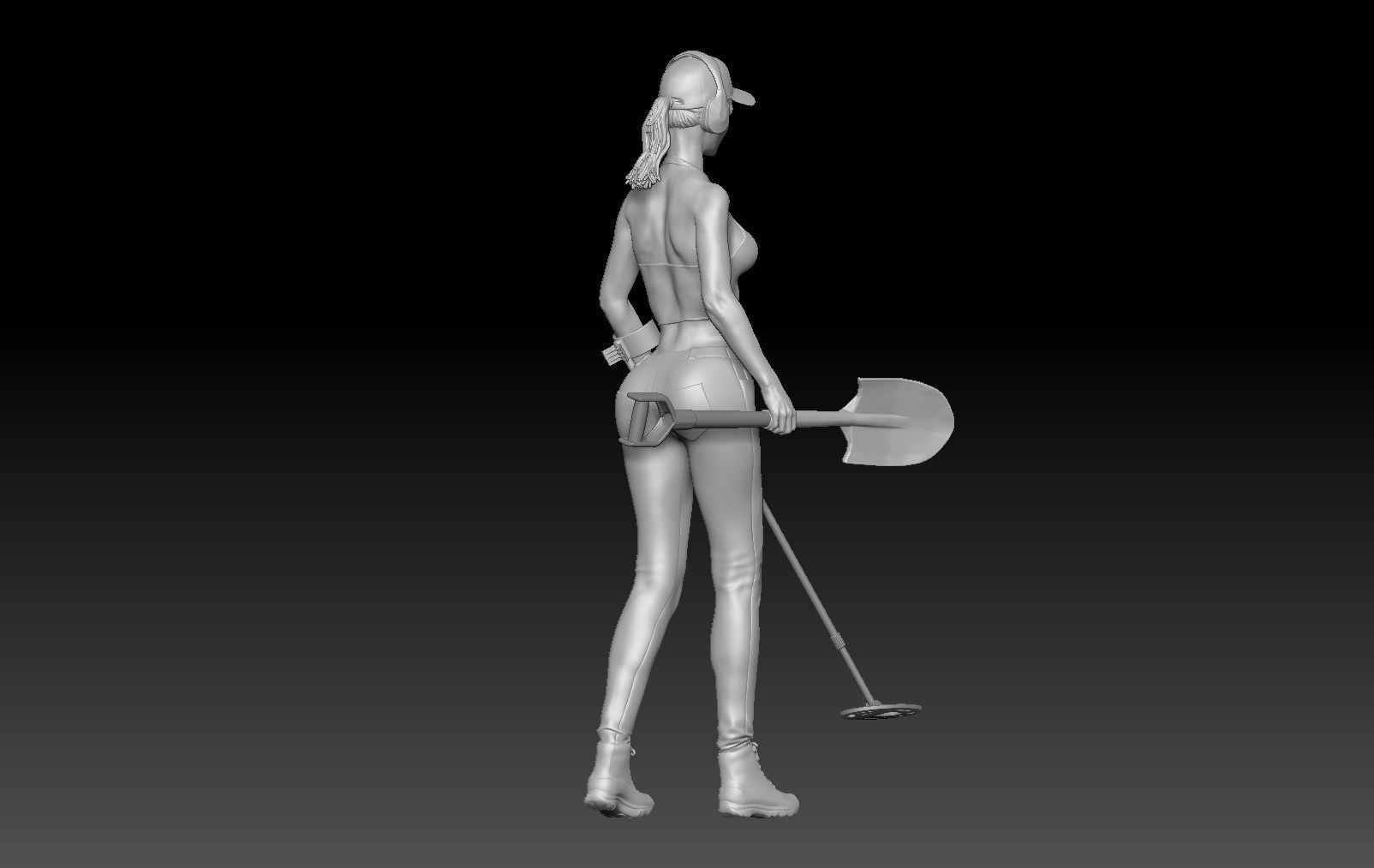 GIRL METAL DETECTOR 2 3D print model_5