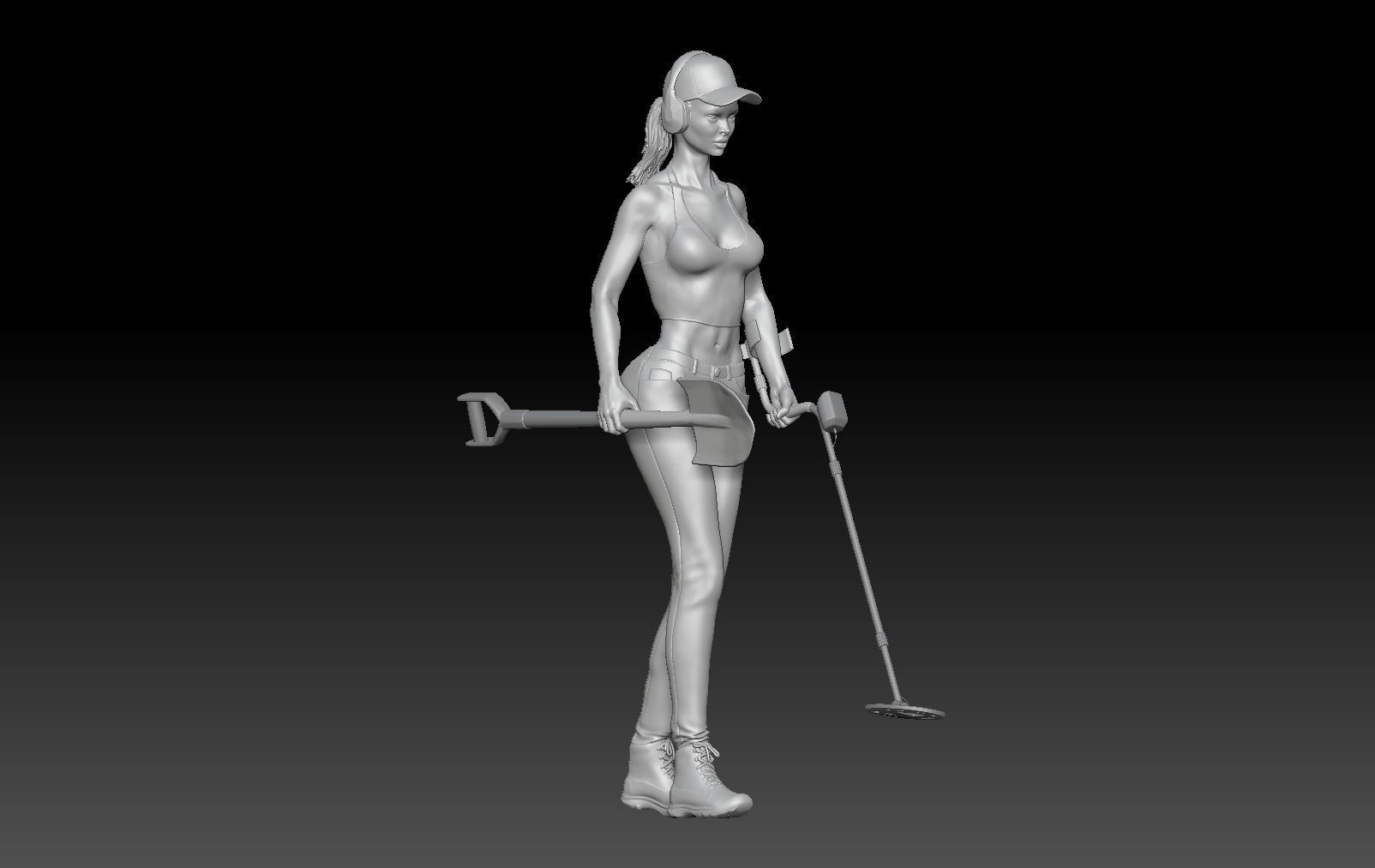 GIRL METAL DETECTOR 2 3D print model_7