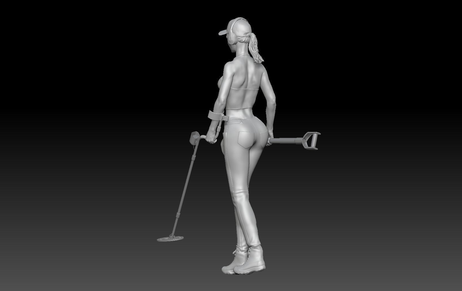 GIRL METAL DETECTOR 2 3D print model_3