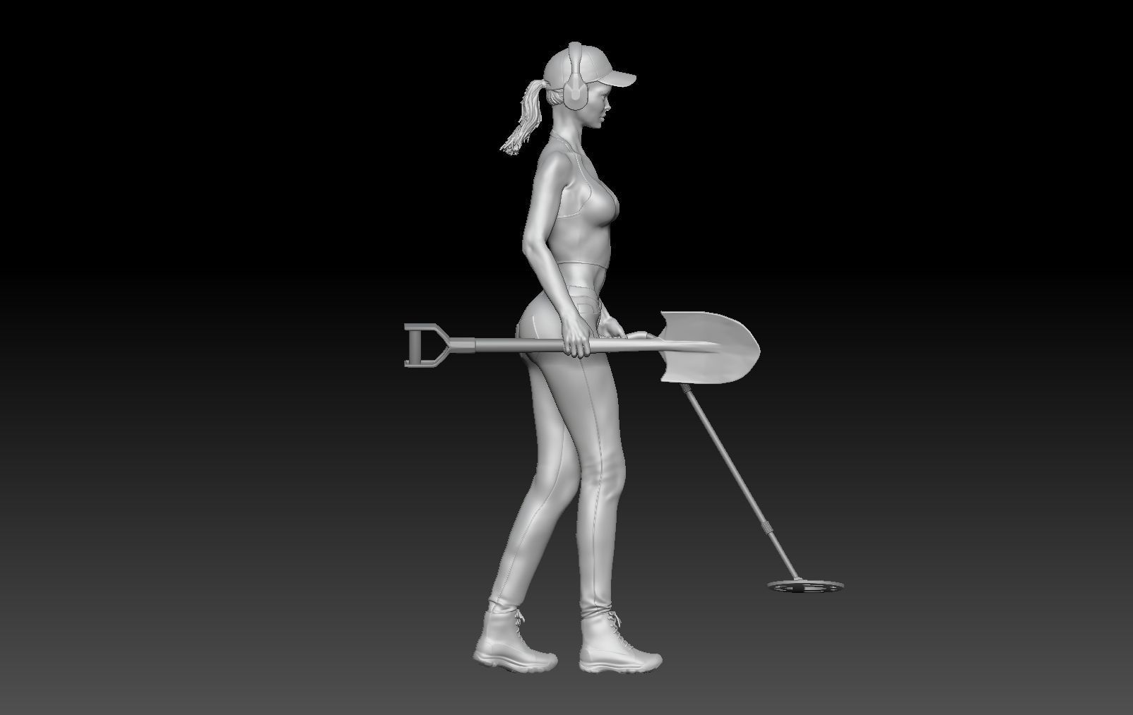 GIRL METAL DETECTOR 2 3D print model_6