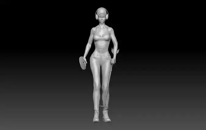 GIRL METAL DETECTOR 2 3D print model