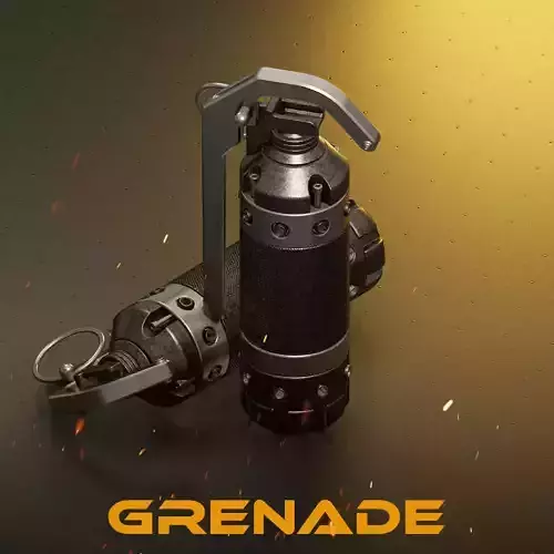 Sci-Fi Grenade 3D Model OBJ BLENDFILES