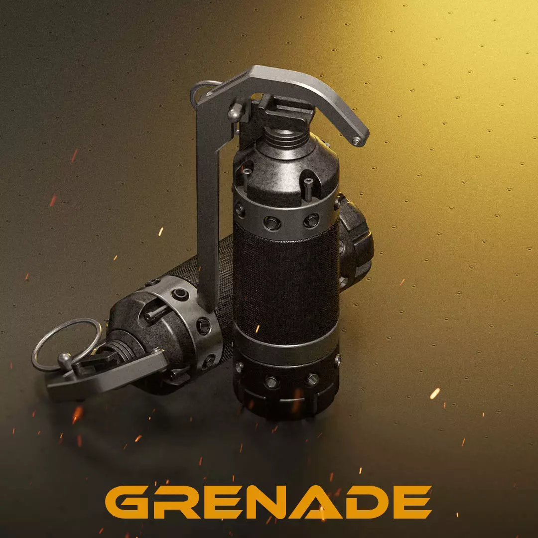 Sci-Fi Grenade 3D Model OBJ BLENDFILES 3D model_0