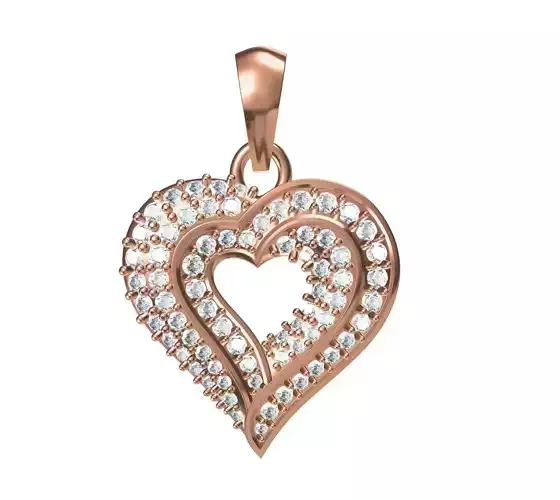 Women Unique Heart Pendant STL JCD Details 3D print model