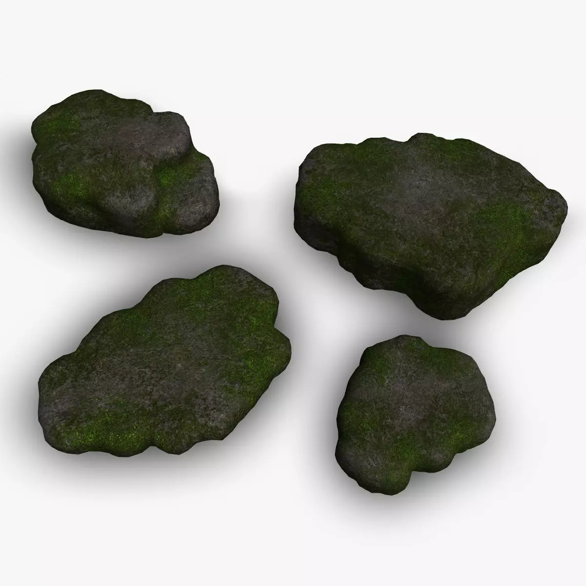 Cave Platform 2 - Moss 1 Low-poly 3D model_0