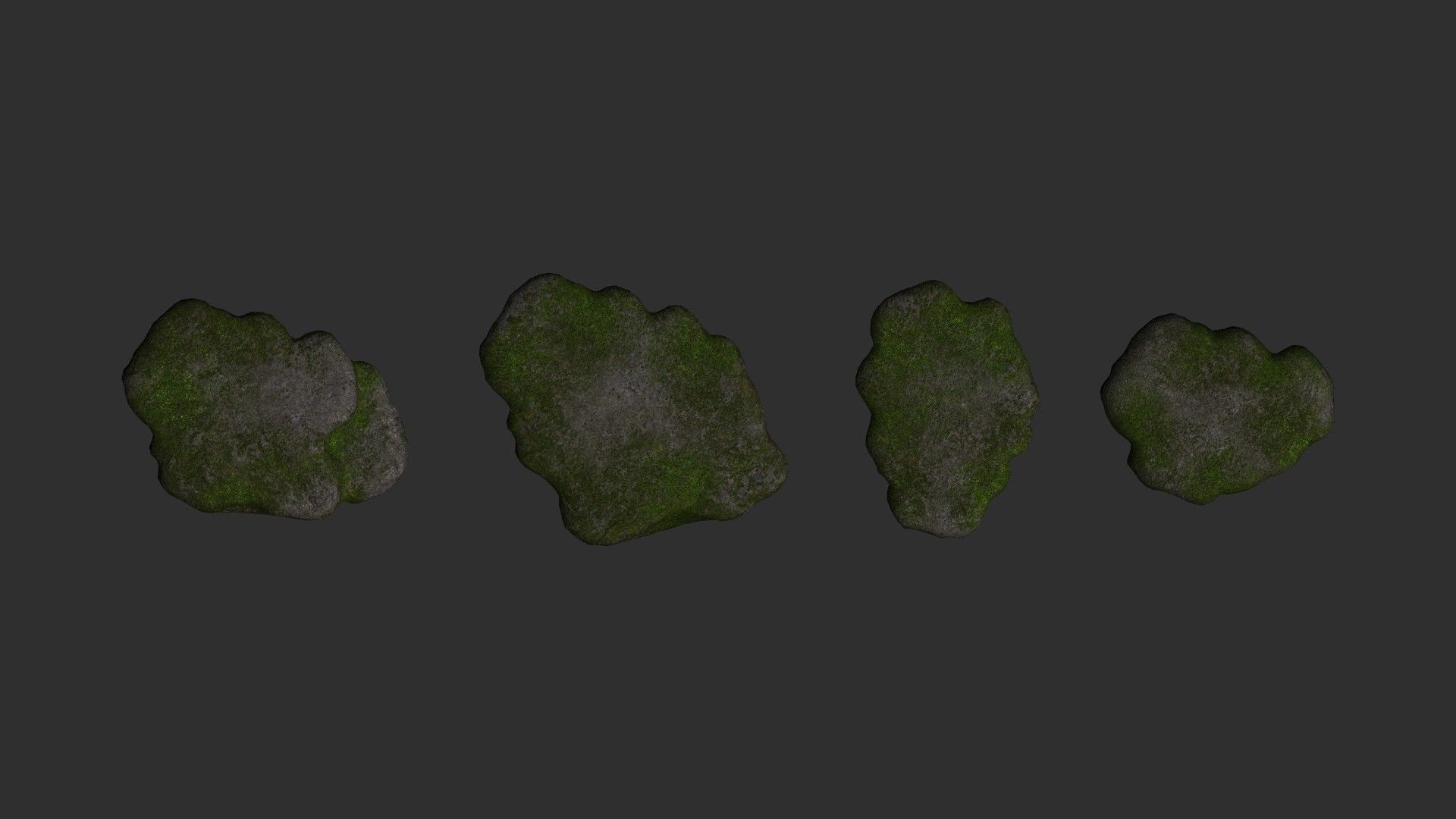 Cave Platform 2 - Moss 1 Low-poly 3D model_7
