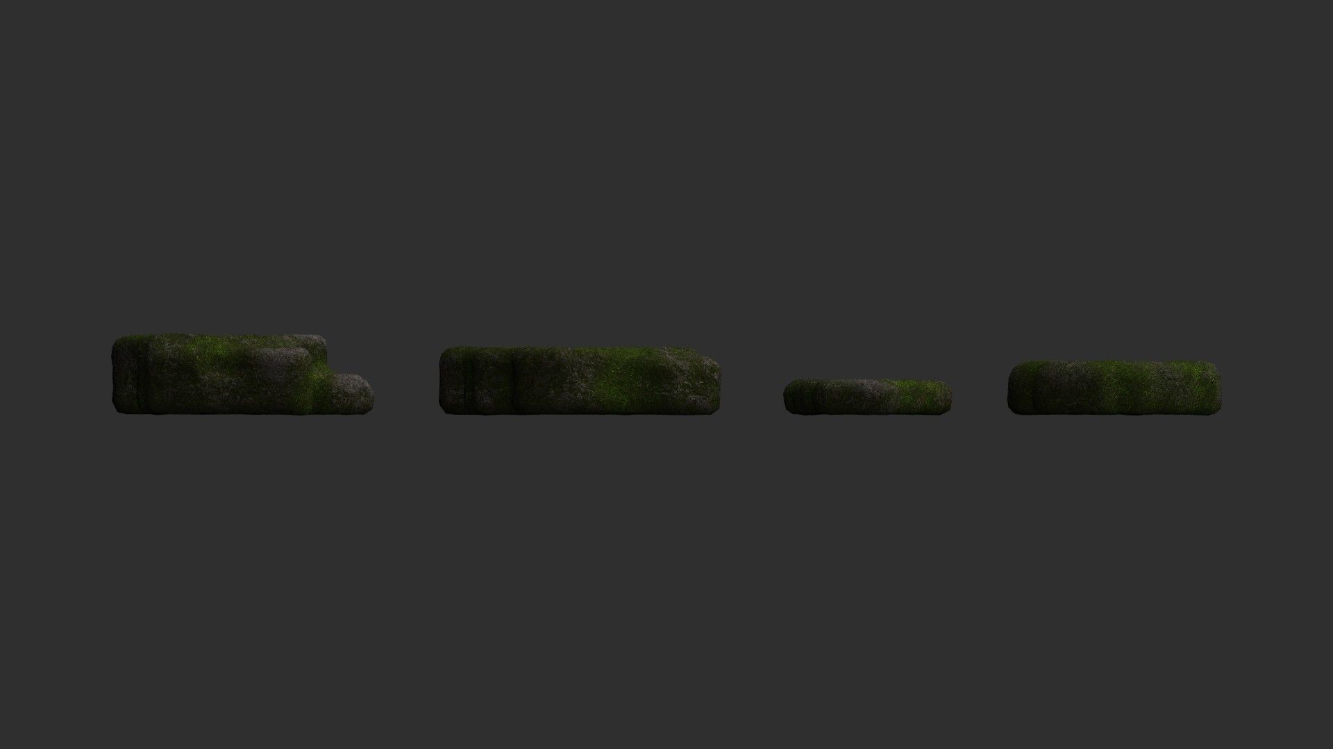 Cave Platform 2 - Moss 1 Low-poly 3D model_5
