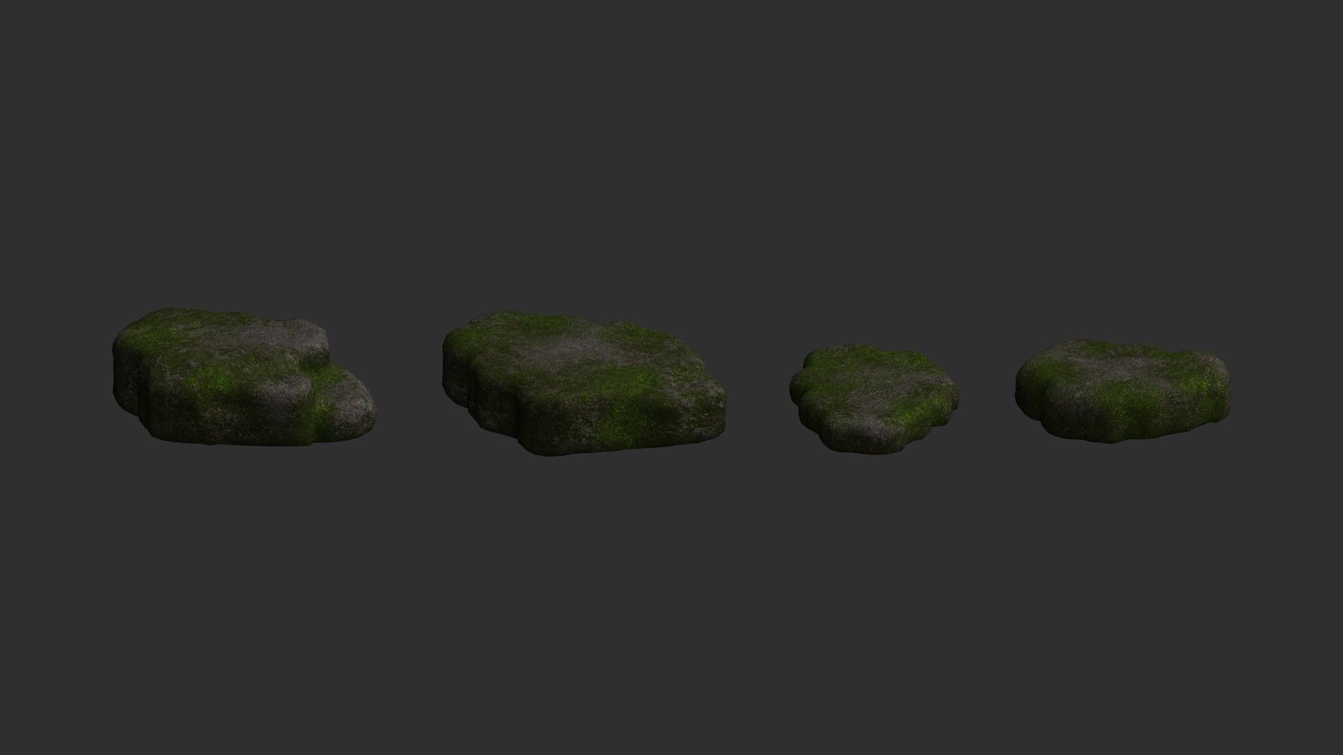 Cave Platform 2 - Moss 1 Low-poly 3D model_6