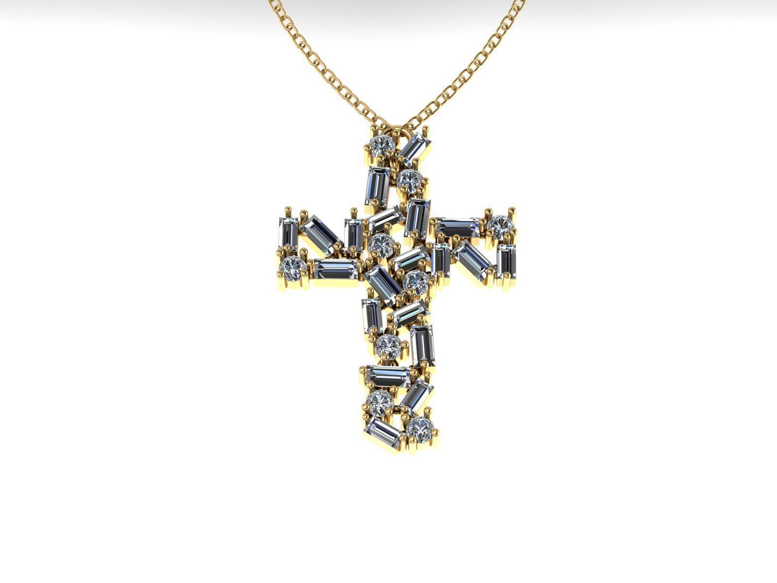 cross pendant S242 3D print model_3