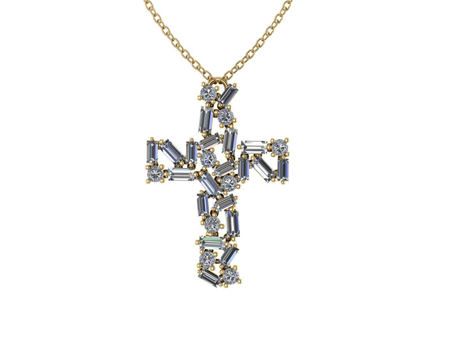 cross pendant S242 3D print model_4
