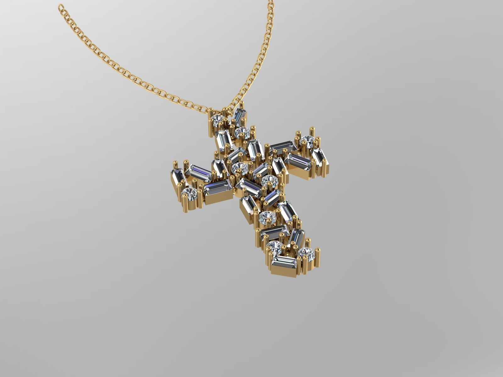 cross pendant S242 3D print model_2