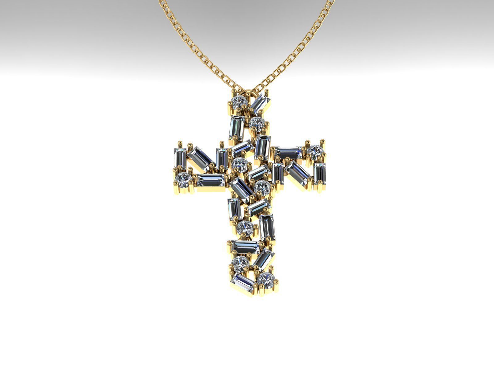 cross pendant S242 3D print model_1
