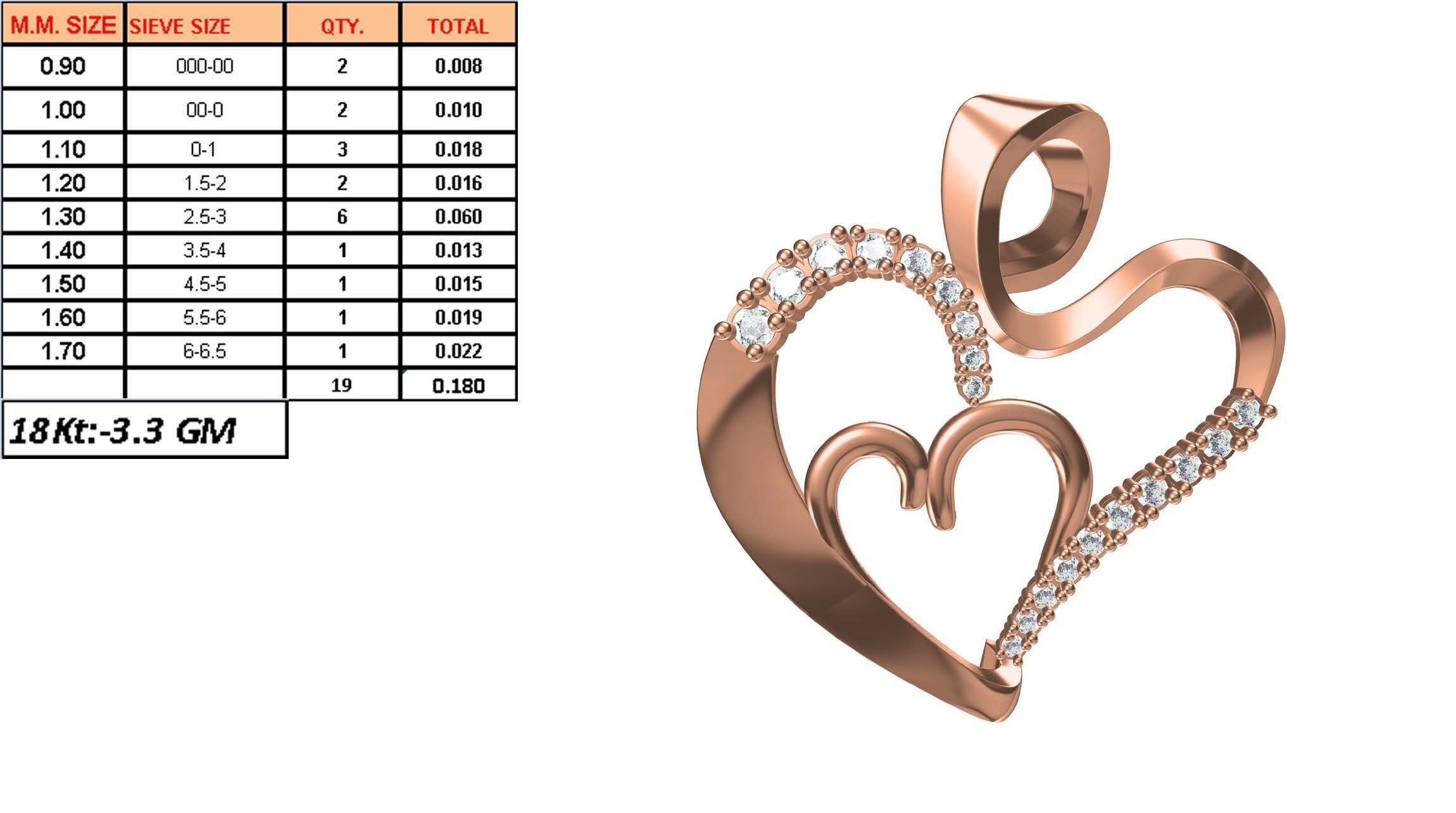 Women Unique Heart Pendant STL JCD Details 3D print model_1