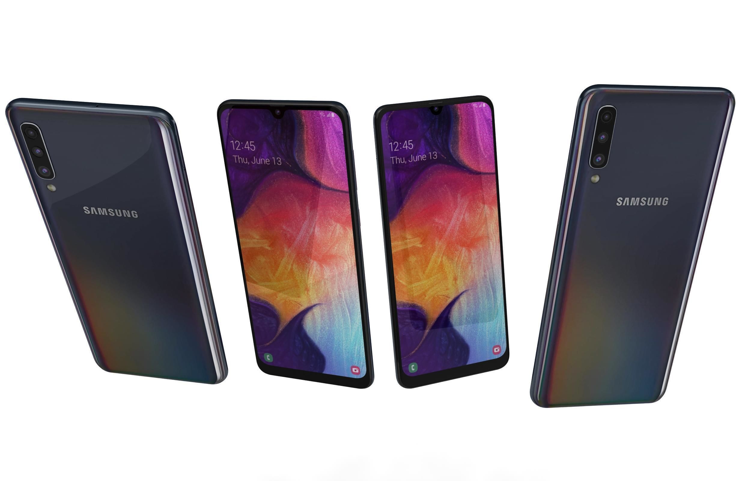 Samsung Galaxy A50 All Colors Low-poly 3D model_8