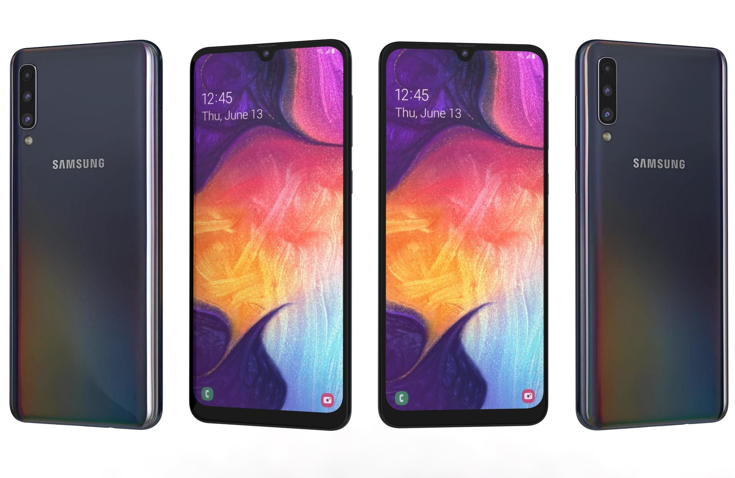 Samsung Galaxy A50 All Colors Low-poly 3D model_1
