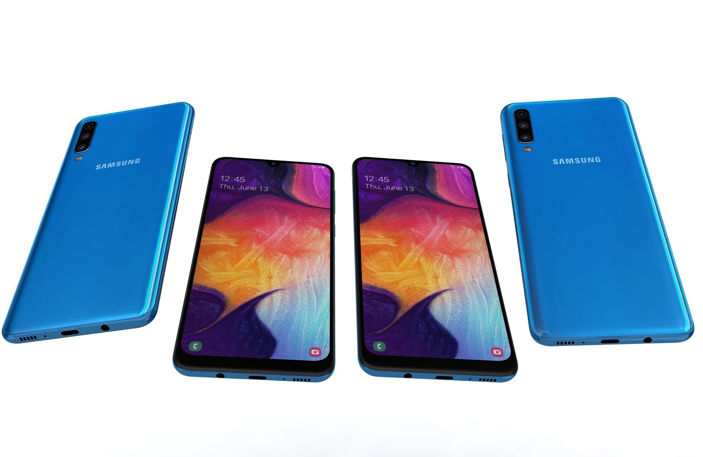 Samsung Galaxy A50 All Colors Low-poly 3D model_18