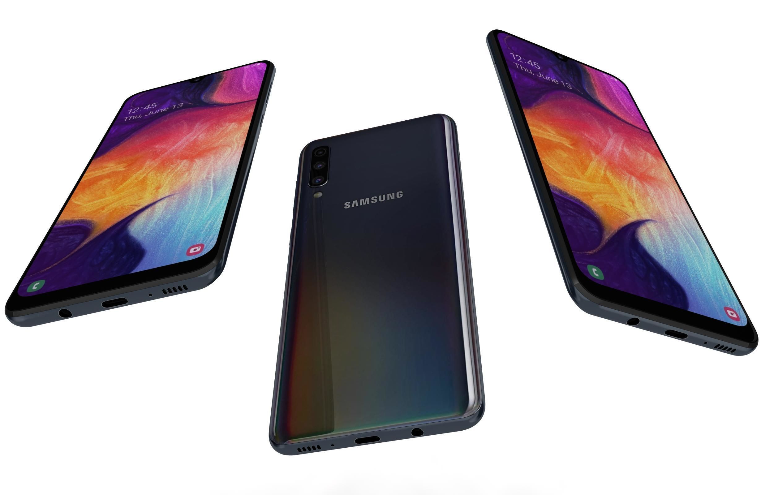 Samsung Galaxy A50 All Colors Low-poly 3D model_6