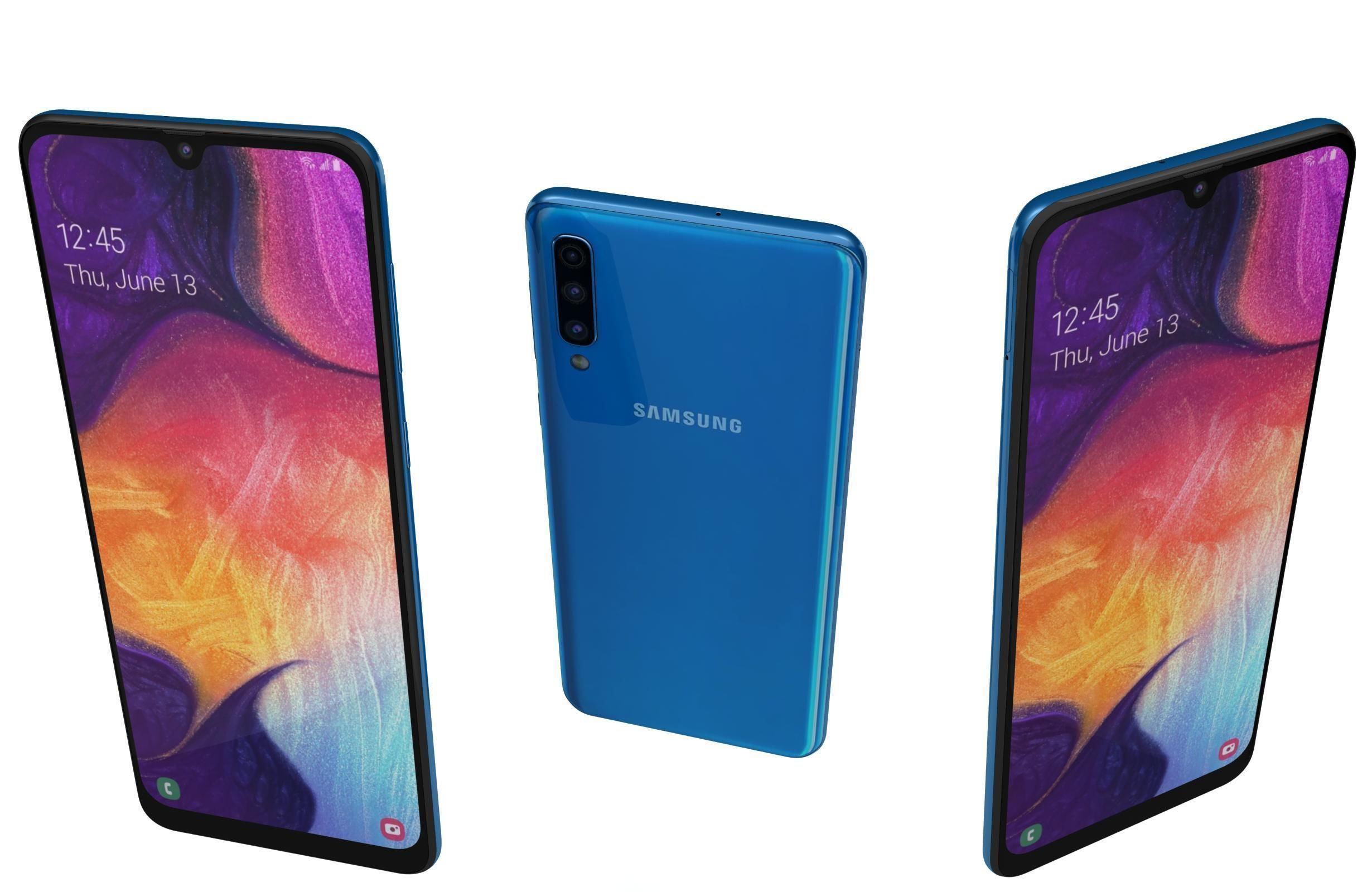 Samsung Galaxy A50 All Colors Low-poly 3D model_16