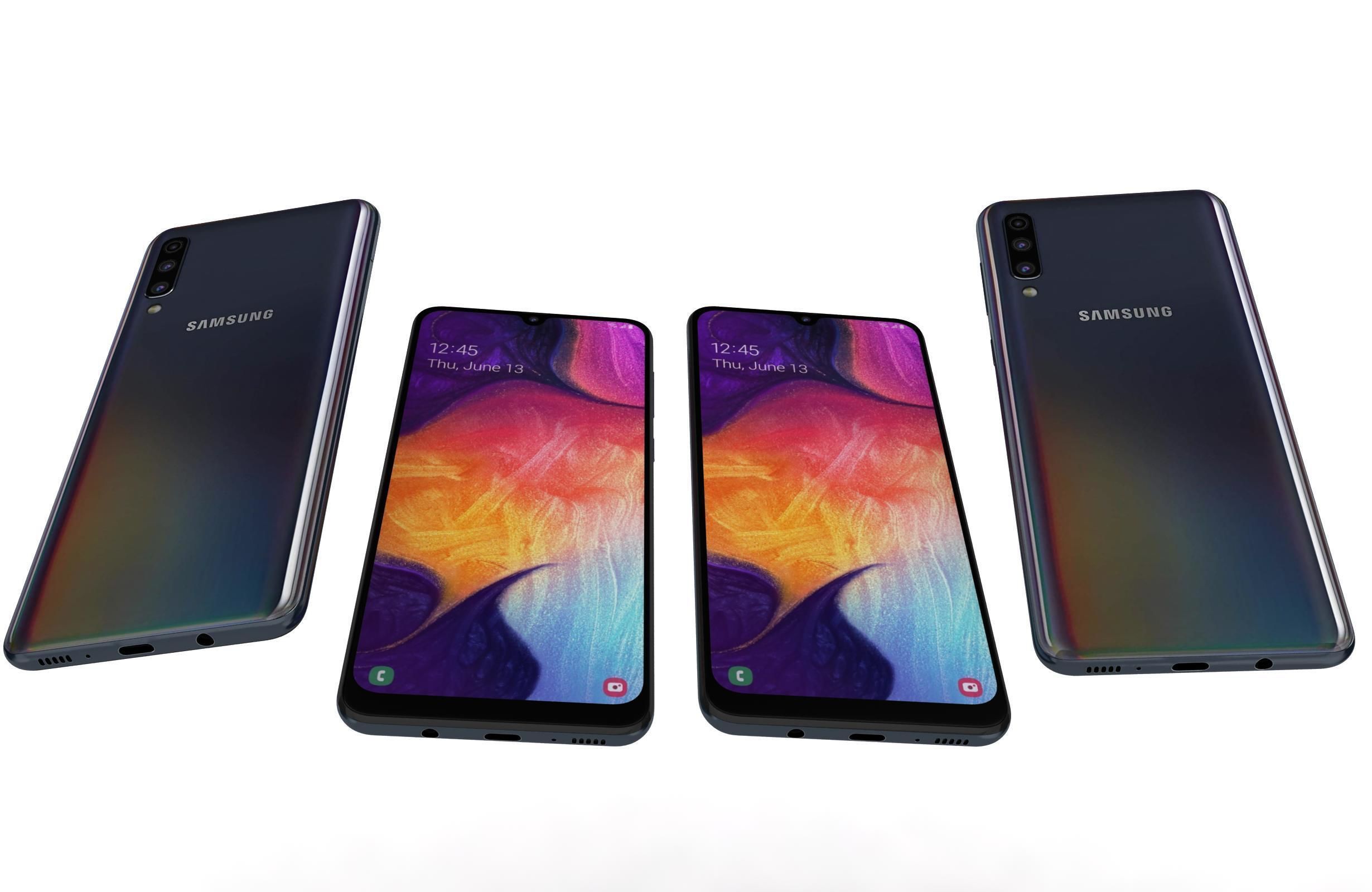 Samsung Galaxy A50 All Colors Low-poly 3D model_7