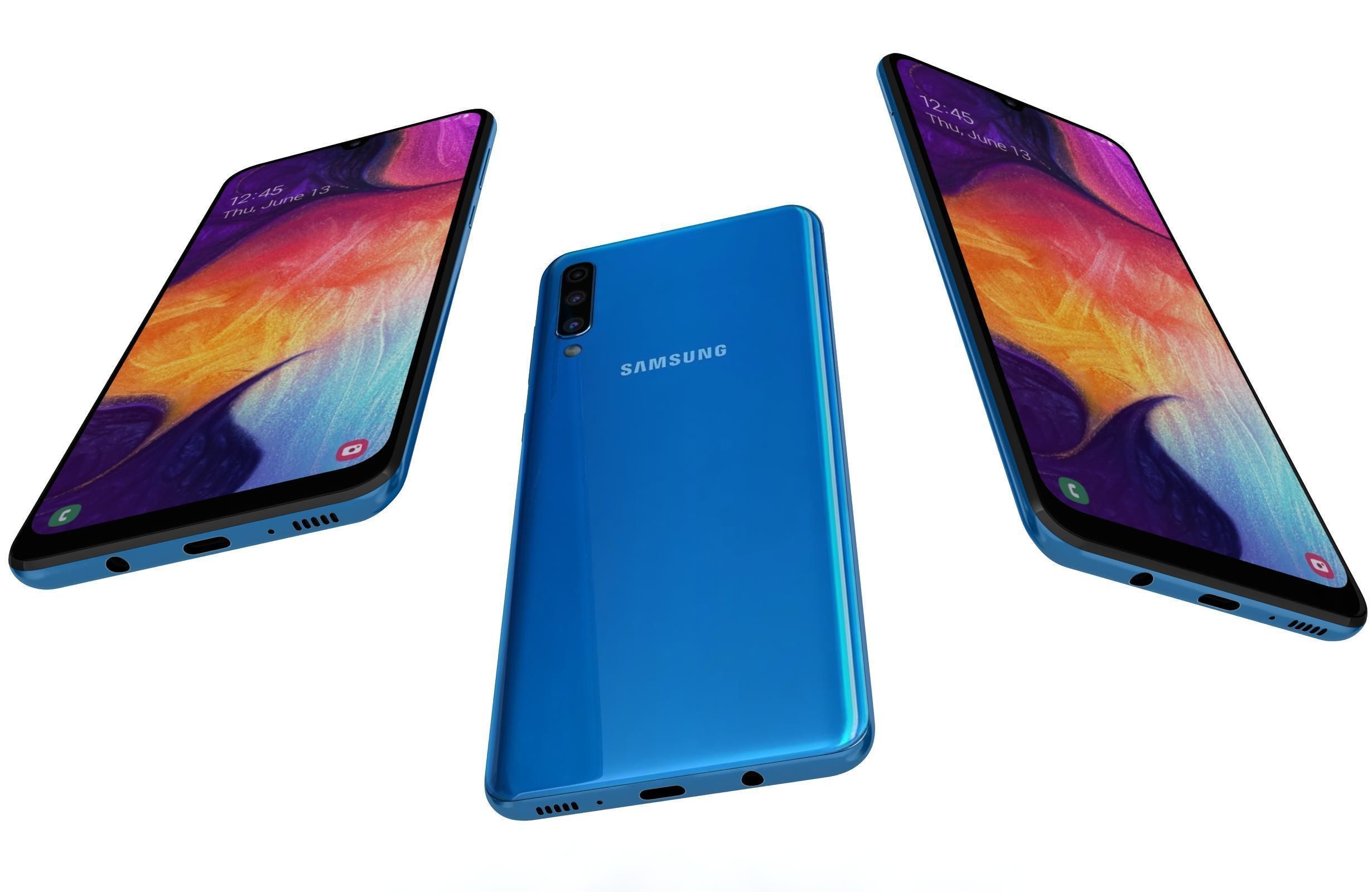 Samsung Galaxy A50 All Colors Low-poly 3D model_17