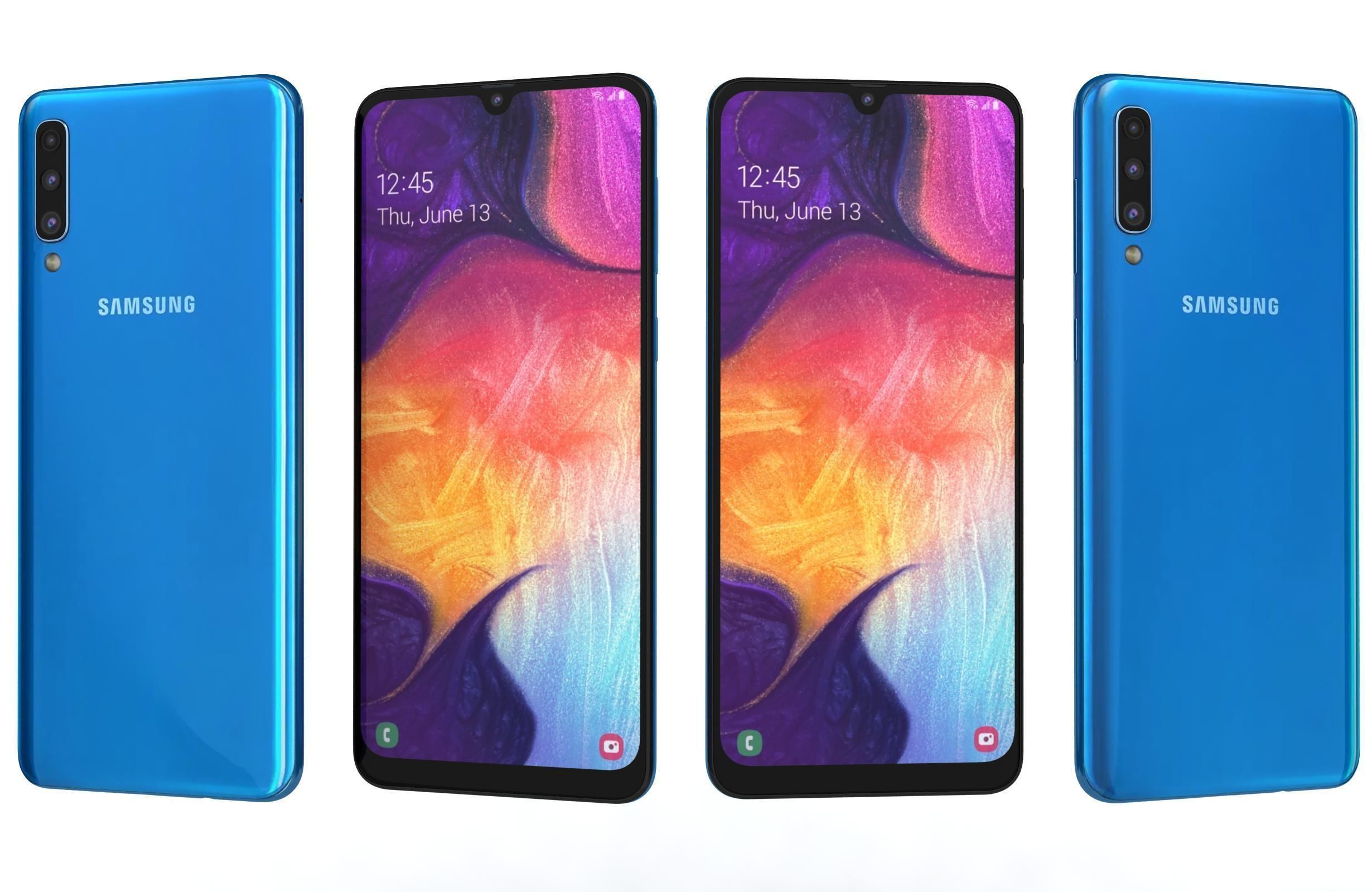 Samsung Galaxy A50 All Colors Low-poly 3D model_2