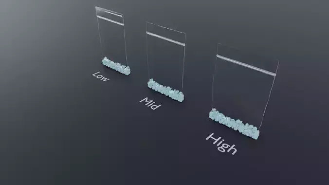 Micro Pellets Drug Bag Low-poly 3D model