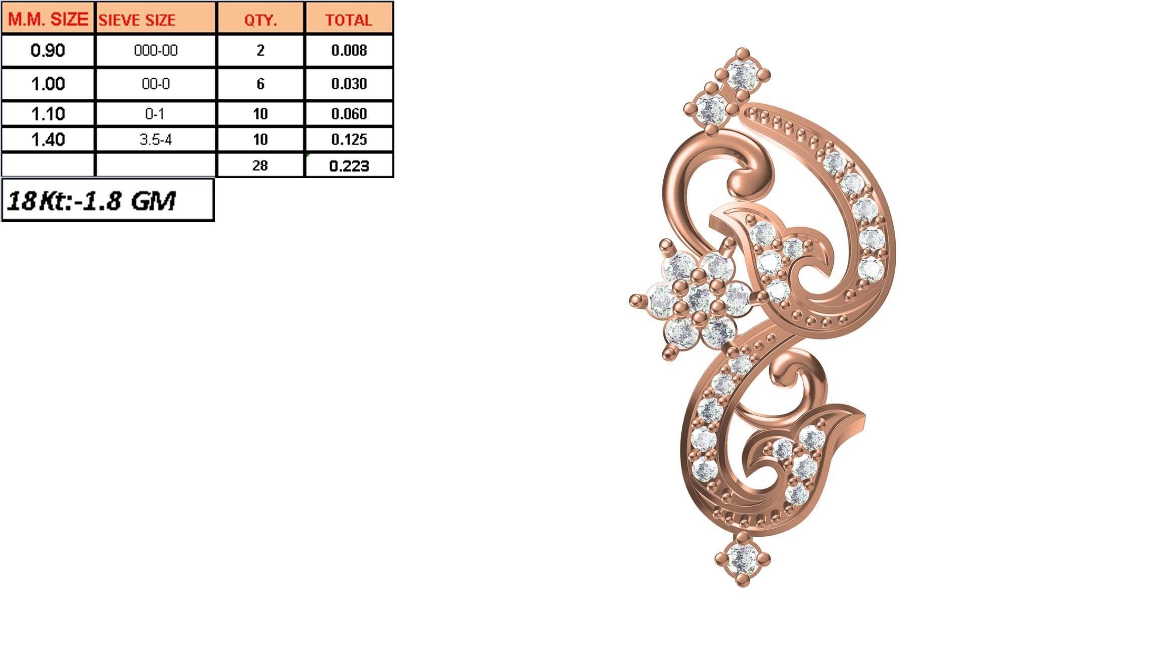 Women Unique Pendant STL JCD Details 3D print model_1