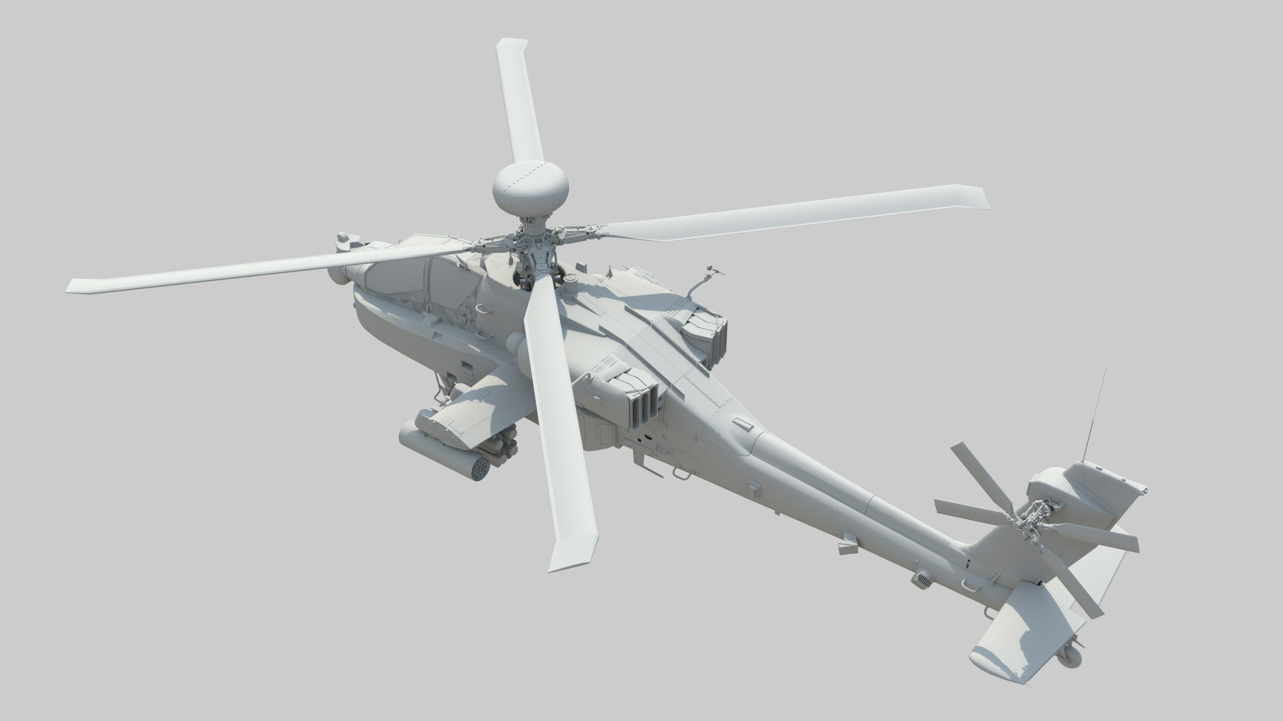 Ah64 Longbow Apache helicopter 3D model_3