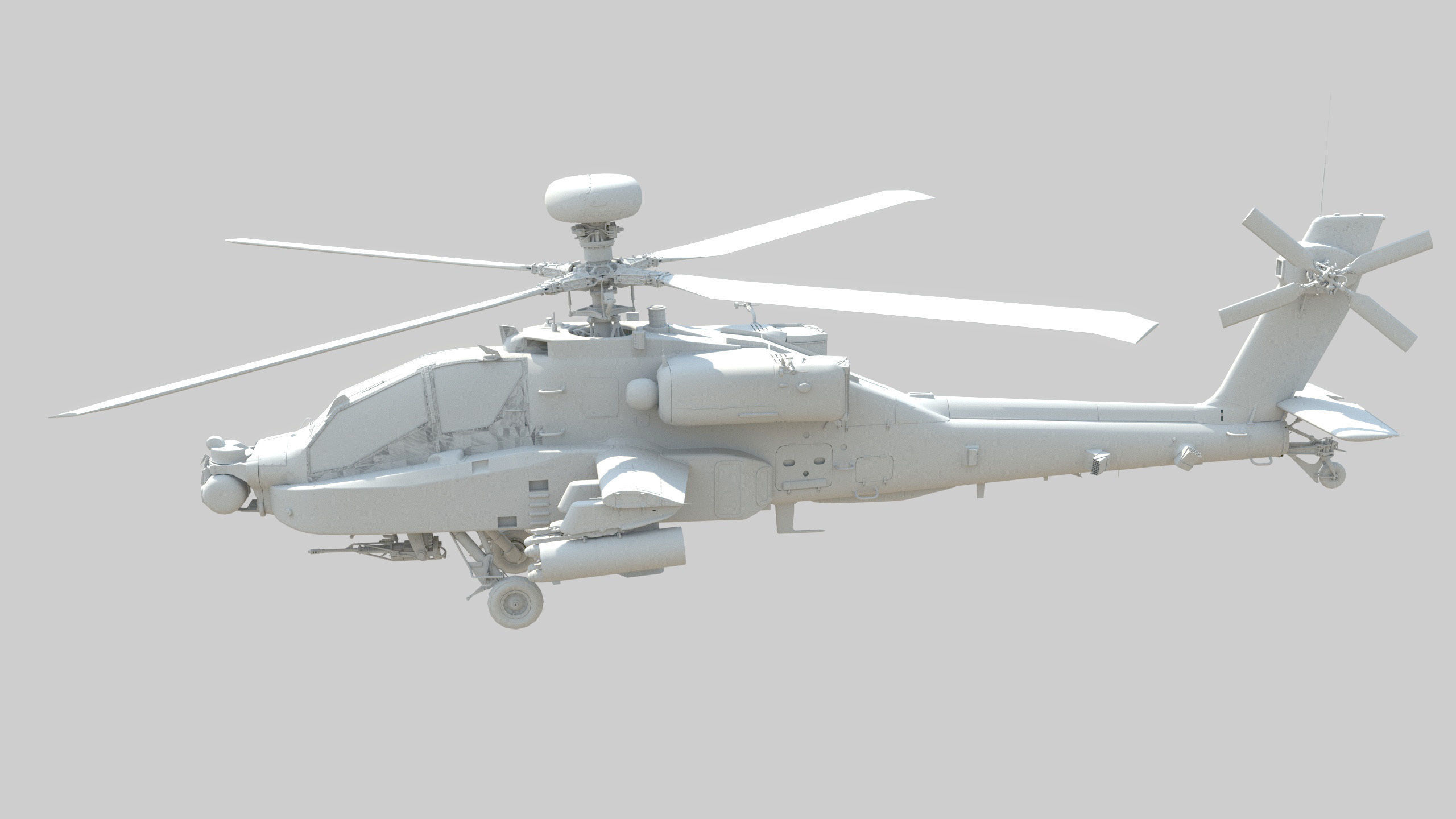 Ah64 Longbow Apache helicopter 3D model_2
