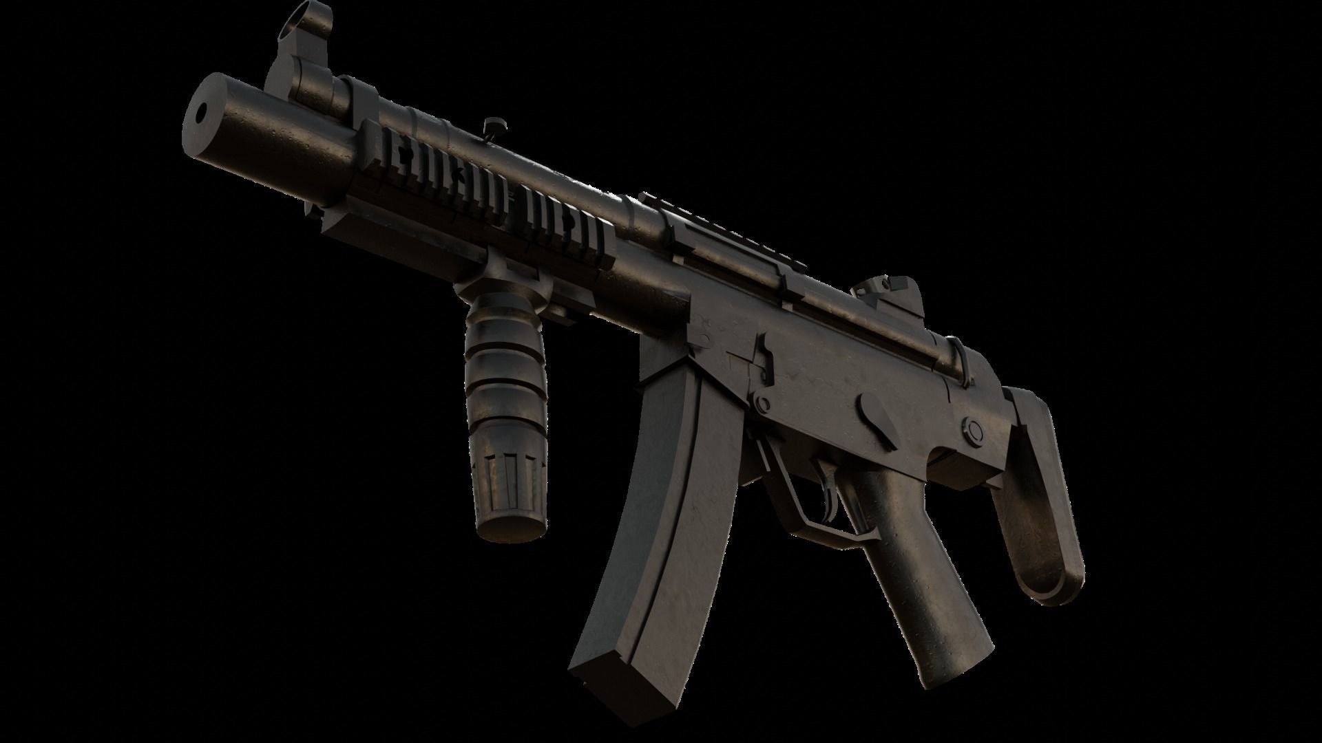 Mp5 A5 Rifle Assault Rifle Gun SMG Rifle 3D Model Low-poly 3D model_2